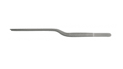 JANSEN (GRUENWALD) BAYONET DRESSING FORCEPS, SERRATED, LENGTH 7 7/8" GERMAN STAINLESS STEEL O.R. GRADE STAINLESS STEEL