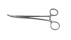 SCHNIDT TONSIL FORCEP RING HANDLE, CURVED, SERRATED, 7 1/2" ONE RING OPEN, CURVED, SERRATED, 7 1/2" GERMAN STAINLESS STEEL O.R. GRADE STAINLESS STEEL
