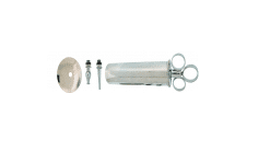 EAR SYRINGE, 3.4 OZ(100M) & 5 OZ (150ML), W/ SHIELD GERMAN STAINLESS STEEL O.R. GRADE STAINLESS STEEL